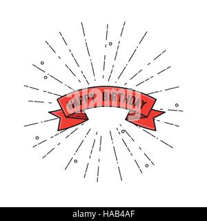 Buon compleanno, design piatto poster Illustrazione Vettoriale