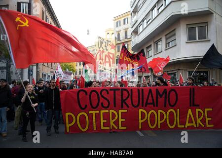 Roma, Italia. 27 Novembre, 2016. Dimostrazione per non con il referendum costituzionale del 4 dicembre, Roma, Italia, 27/11/2016 il Credito Credito: Danilo Balducci/Sintesi/Alamy Live News Foto Stock