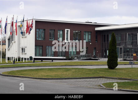 Szczecin, Polonia. 28 Nov, 2016. L'edificio di Bruxelles presso la NATO corpi multinazionali a nord-est di Szczecin, Polonia, 28 novembre 2016. Foto: Soeren Stache/dpa/Alamy Live News Foto Stock