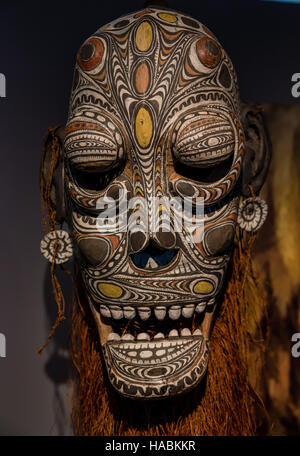 Maschere tribali dalla Papua Nuova Guinea Foto Stock