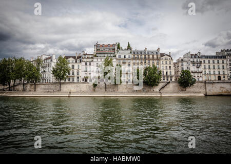 Paesaggio di isola Saint-Louis, Parigi, Francia Foto Stock