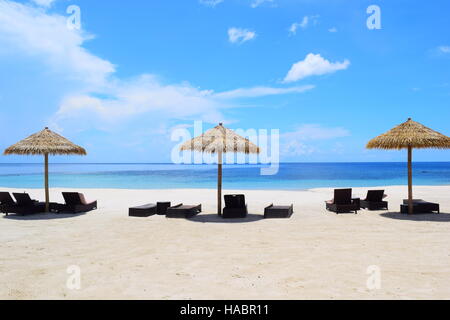 Spiaggia di sabbia bianca di Saint Vincent e Grenadine, Buccament Bay Foto Stock