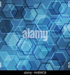 Abstract blue gradiente dello sfondo con esagono, vettore di stock Illustrazione Vettoriale