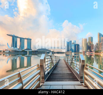 Vista del centro di Singapore Foto Stock