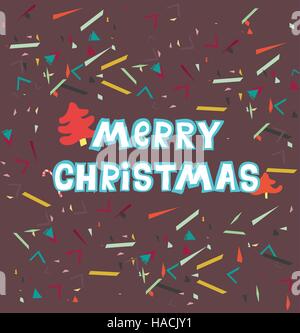 Auguri di Buon Natale. Carino disegnato a mano le carte per le vacanze Illustrazione Vettoriale