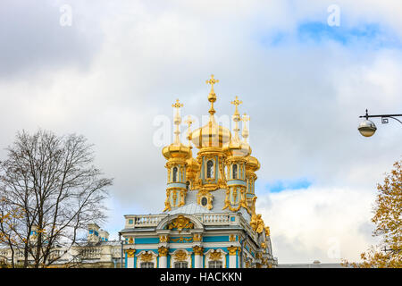 SAINT PETERSBURG, Russia - Ott 12: Il Palazzo di Caterina, Carskoe Selo, Pushkin, San Pietroburgo, Russia il 12 ottobre 2016 Foto Stock