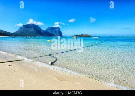 Vista sulla laguna, Mt Gower e Mt Lidgbird, Isola di Lord Howe, Nuovo Galles del Sud, NSW, Australia Foto Stock