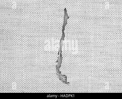 Mappa di Cile su vecchie lenzuola Foto Stock