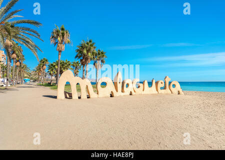 Spiaggia Malagueta a Malaga. Andalusia, Spagna Foto Stock