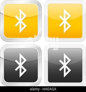 Icona quadrata impostare Bluetooth su sfondo bianco. Illustrazione Vettoriale. Illustrazione Vettoriale