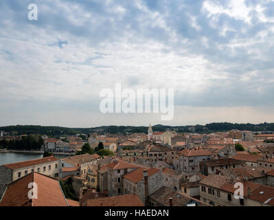 Vista dalla Basilica Eufrasiana, Parenzo in Istria, Repubblica di Croazia. Foto Stock