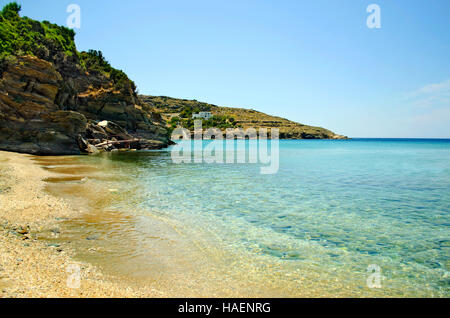 Batsi beach in Andros isola cicladi grecia Foto Stock