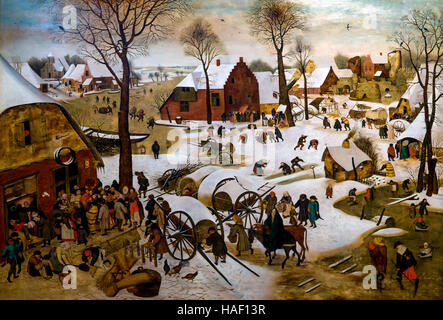 Censimento a Betlemme, di Pieter Brueghel il Giovane, del XVII secolo, il Museo Mayer van den Bergh, Anversa, Belgio, Europa Foto Stock