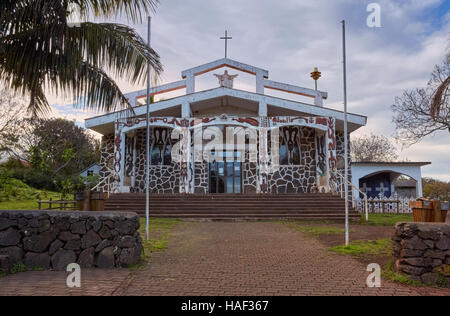 La Chiesa cattolica, Hanga Roa, Isola di Pasqua Foto Stock