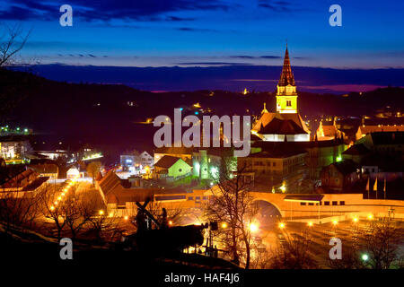 Marija Bistrica marianic santuario vista serale, Zagorje, Croazia Foto Stock