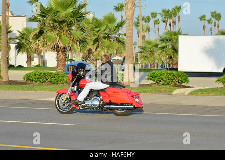 Harley Davidson Moto a Galveston in Texas. Foto Stock