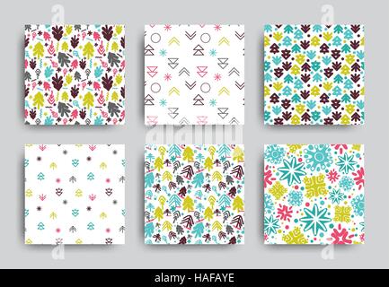 Vettore senza cuciture decorative schemi impostati Illustrazione Vettoriale