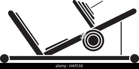 Premere silhouette gambe macchina sport palestra design Illustrazione Vettoriale