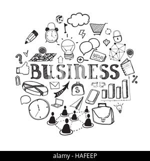 Disegnate a mano illustrazione di business Illustrazione Vettoriale