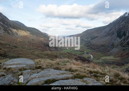 Nant Ffrancon passare il Galles del Nord Foto Stock