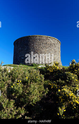 Torre conosciuta come 'Billy Wynt' sulla parte superiore della Y Graig hill, Llantrisant, Ipswich, nel Galles del Sud. Foto Stock