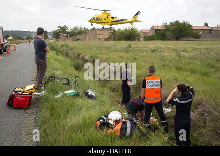 I VIGILI DEL FUOCO, LEUCATE, Francia Foto Stock