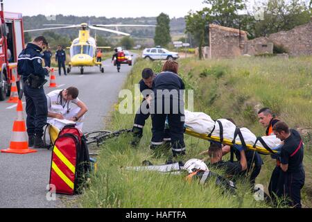 I VIGILI DEL FUOCO, LEUCATE, Francia Foto Stock