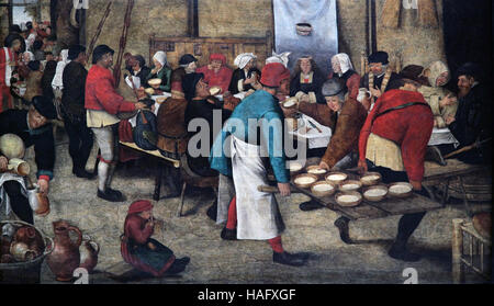 Il matrimonio contadino in un granaio di Pieter Brueghel il giovane o Pieter Bruegel il giovane 1564-1638 Foto Stock