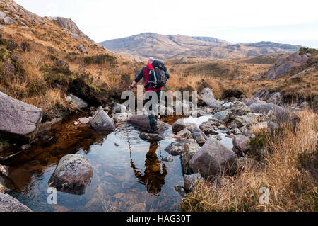 Passeggiate nelle montagne Bluestack, Bluestack Way, County Donegal, Irlanda Foto Stock