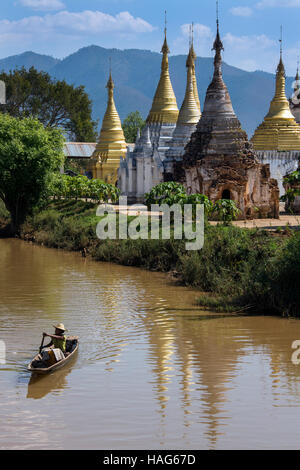 Ywama Paya tempio buddista - Lago Inle nello Stato di Shan in Myanmar (Birmania) Foto Stock