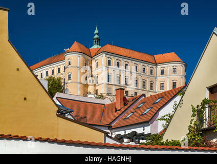 Castello di Mikulov, Moravia Repubblica Ceca Foto Stock