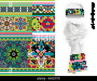 Vettore confine etnico set. Illustrazione Vettoriale