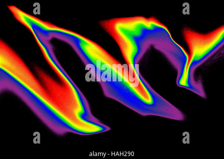 Moderno e astratto teso iridata con sfondo nero Foto Stock