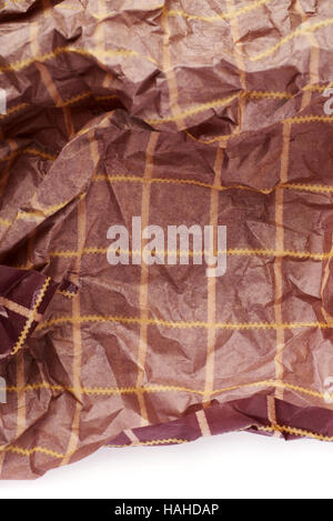 Carta sgualcita isolate su sfondo bianco Foto Stock