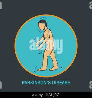 Il Morbo di Parkinson vettore icona logo del modello di progettazione Illustrazione Vettoriale
