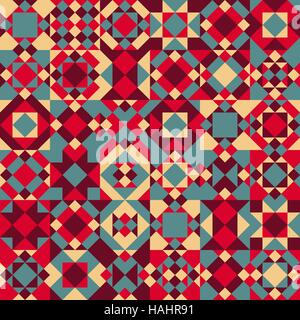 Vettore geometrica perfetta blocchi Pattern Quilt Illustrazione Vettoriale