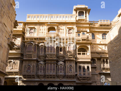 Patwa haveli casa in città. Jaisalmer, Rajasthan. India Foto Stock