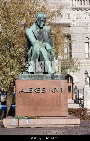 Statua di autore Aleksis Kivi, Helsinki Finlandia Foto Stock