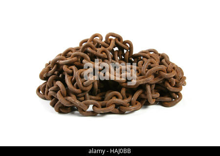 Groviglio di vecchia catena arrugginita Foto Stock