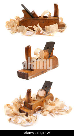 Tre di legno vecchio falegname piani Foto Stock