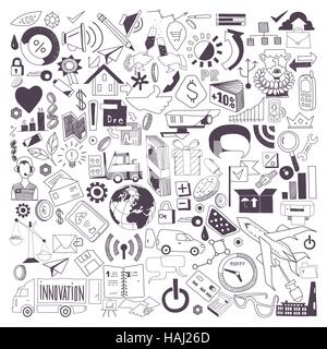 Un grande insieme di business elementi grafici per la progettazione di siti web, presentazioni, articoli, rapporti e social media. Isolato su sfondo bianco. Illustrazione Vettoriale