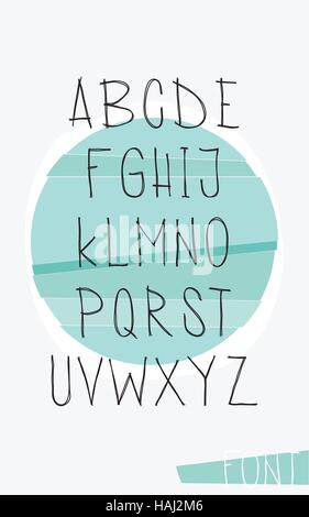 Alfabeto di vettore. Disegnata a mano lettere Illustrazione Vettoriale