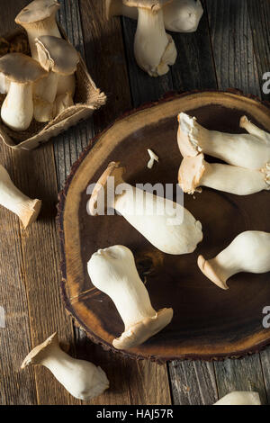 Raw re organico funghi Oyster in un cestello Foto Stock