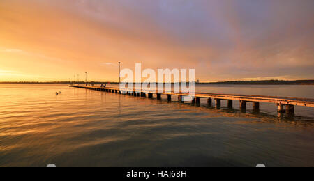 Como molo al tramonto. Perth, Western Australia Foto Stock