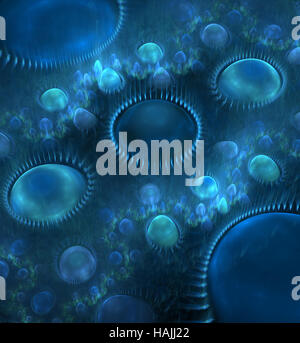 Abstract fractal forma blu computer immagine generata Foto Stock