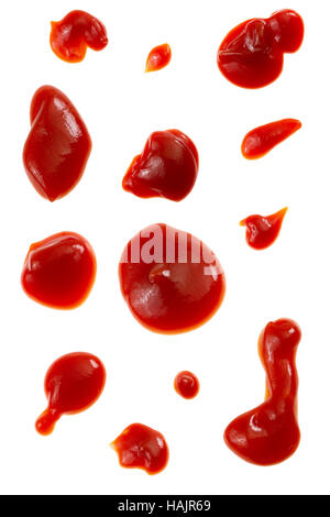 Raccolta di macchie di ketchup e cadute Foto Stock