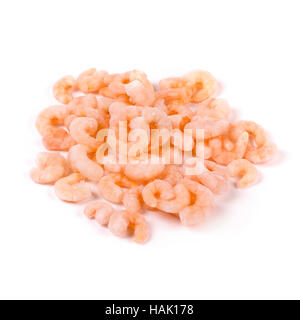 Gamberetti congelati isolati su sfondo bianco Foto Stock