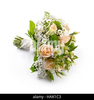 Sposa bouquet di nozze isolato su bianco Foto Stock