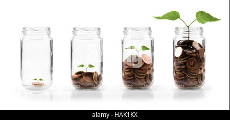 Il denaro cresce nel concetto di deposito Foto Stock