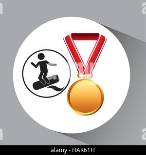 Medaglia di surf sport extreme graphic illustrazione vettoriale EPS 10 Illustrazione Vettoriale